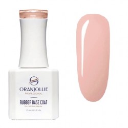 NUDE RUBBER BASE COAT Oranjolie Soak-Off de 15 ml, Nr RB06 Dusty Pink